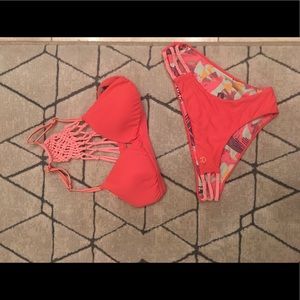 Coral colored maaji bikini